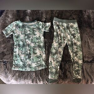 Kids Green Camouflage Pajama Set